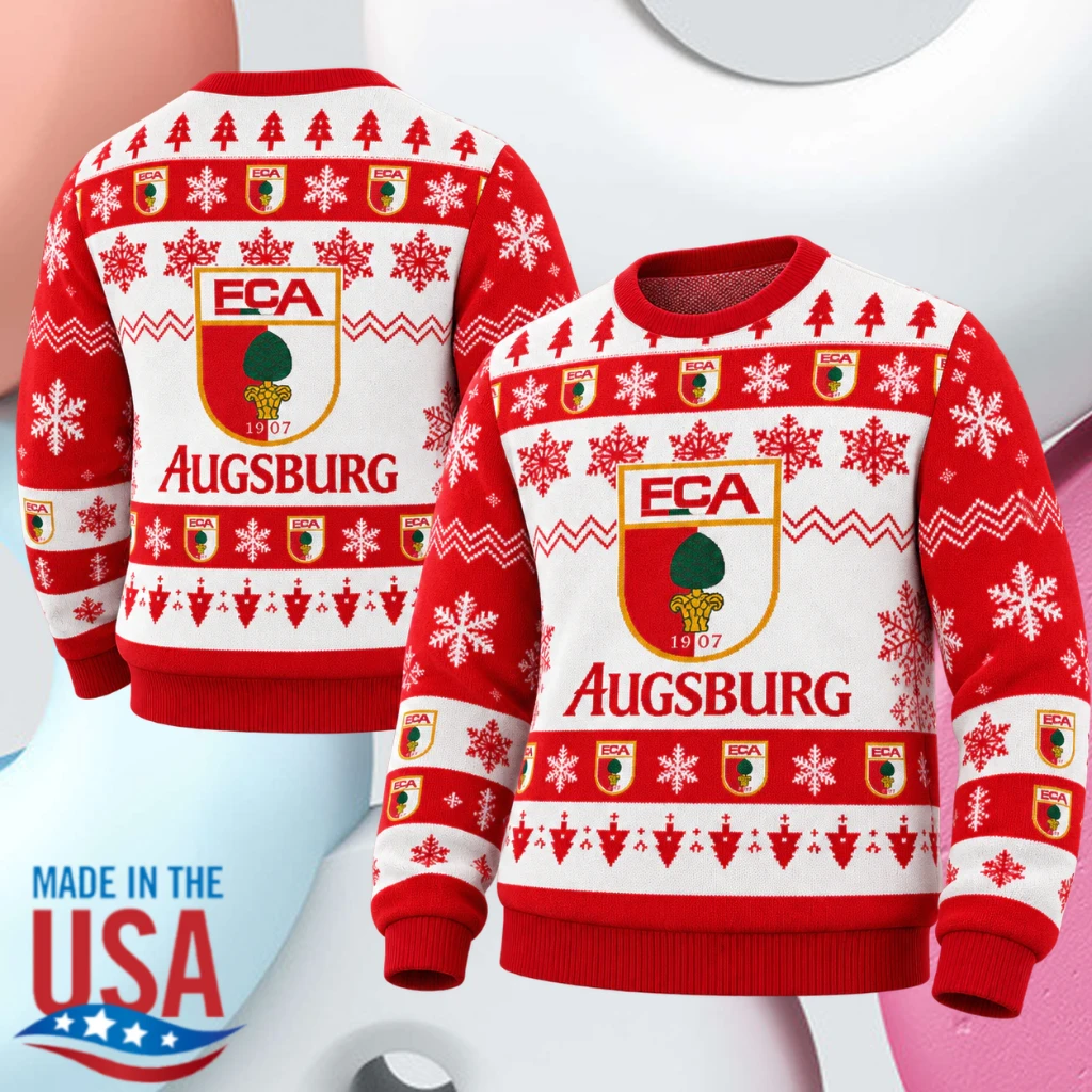 FC Augsburg 1907 Red White Christmas Sweater
