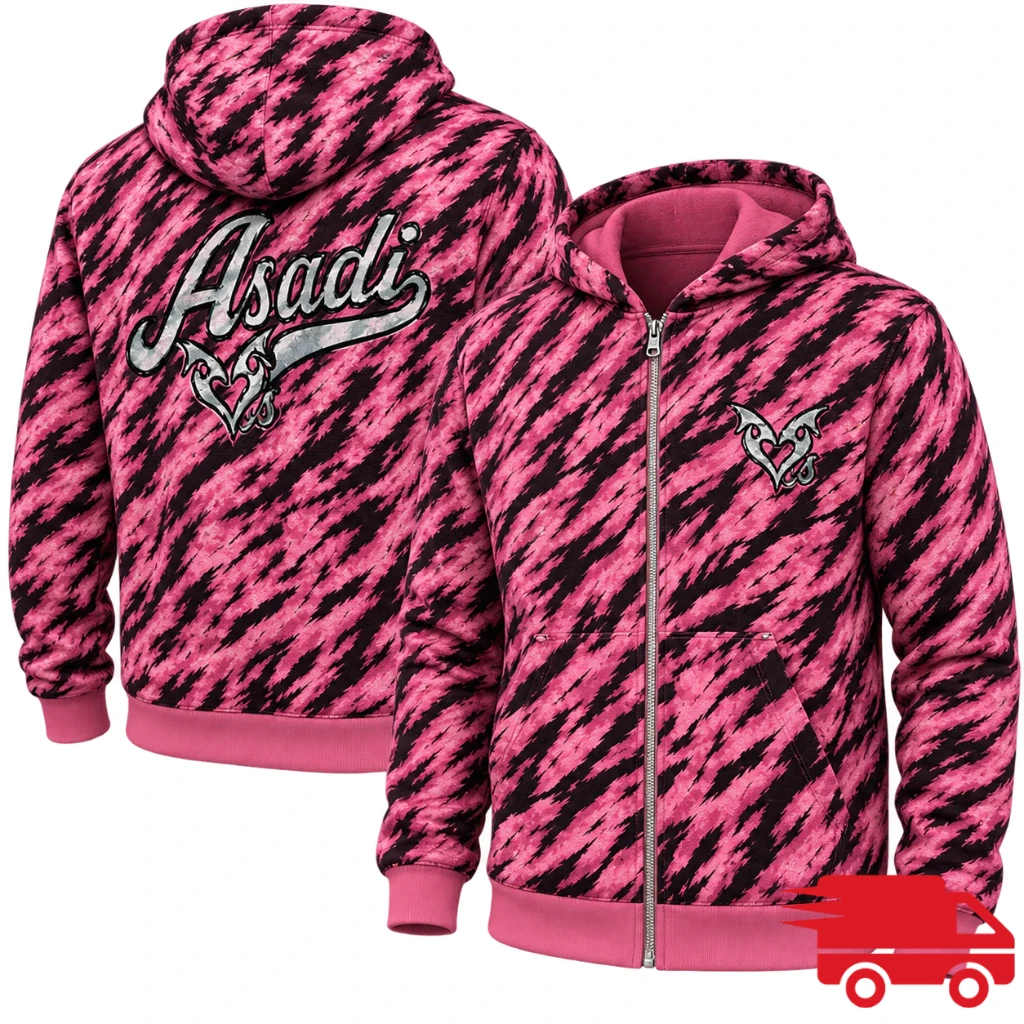 Khan Asadi ASADI X LOVESICK Collection Pink Zip-Up Hoodie