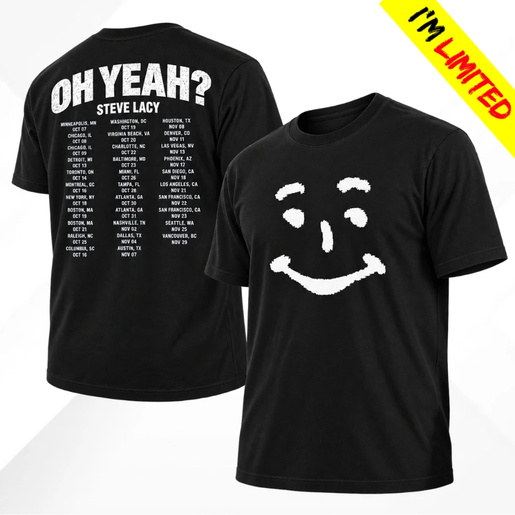 Steve Lacy Oh Yeah Tour 2026 Smiley Face Dateback Two Sided Tee